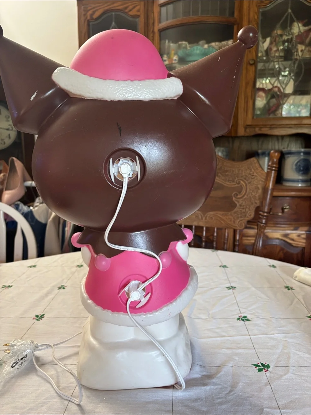 Kuromi-Inspired Brown and Pink Holiday Figurine Lamp